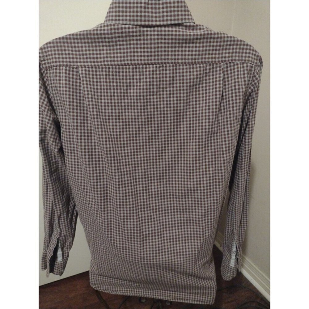 Hickey Freeman Shirt Men’s Large L Cotton Button Down Long Sleeve Red Gray - Picture 6 of 12